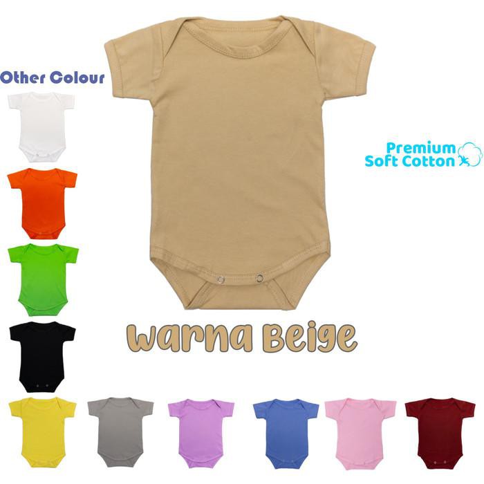 62 Baju Bayi Jumper Bodysuits Katun Polos Jumpsuit Baby Newborn - Putih