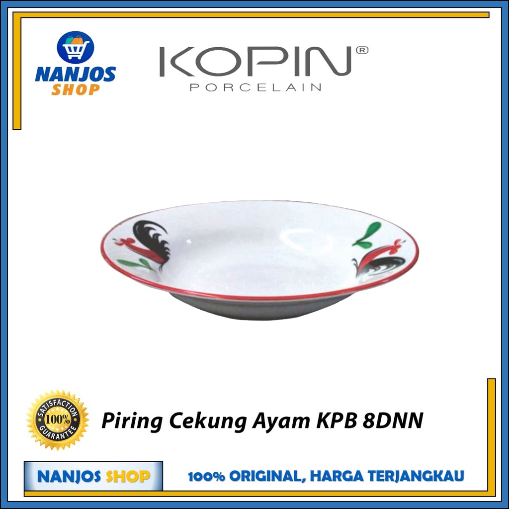 Kopin Piring Makan Lontong Pasta Keramik Porcelain Cekung Ayam Kpb 8dnn