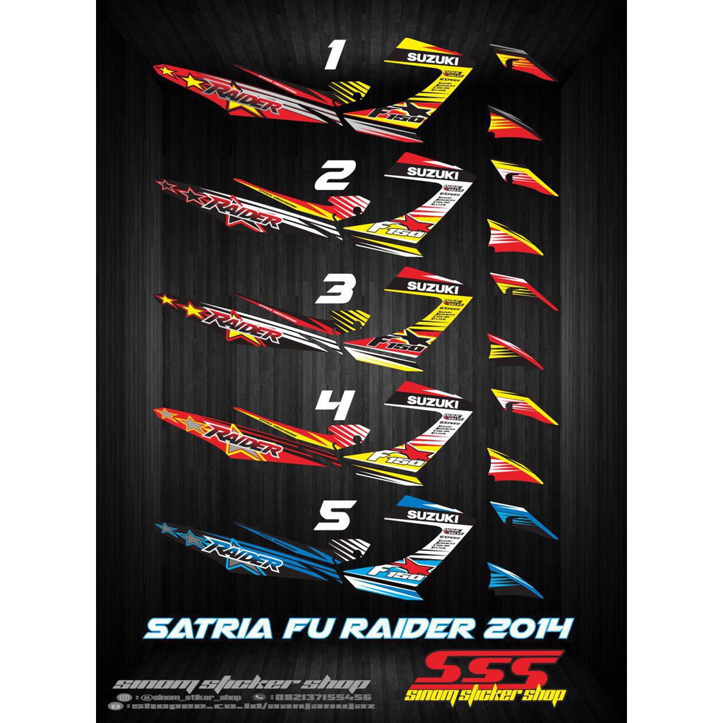 striping list satria fu facelift Raider 2014