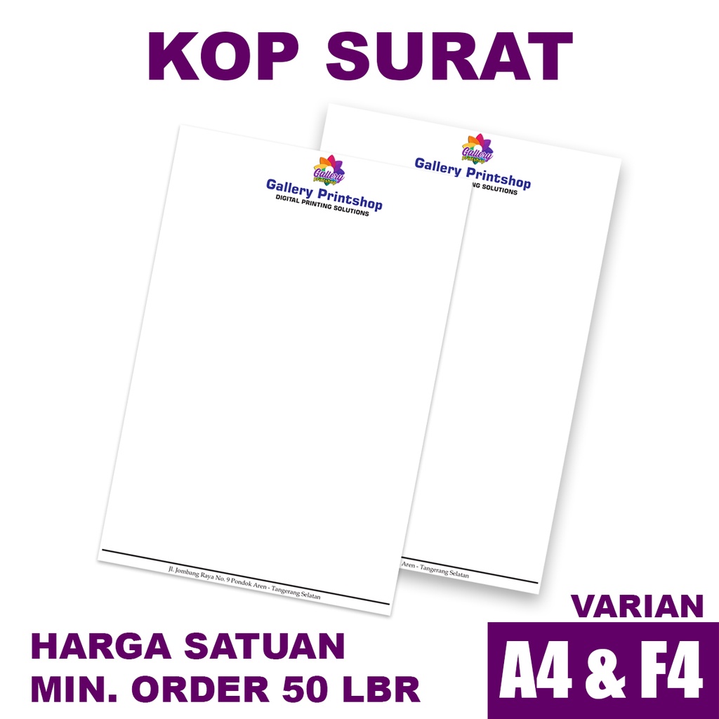 

Cetak Kop Surat A4 / F4