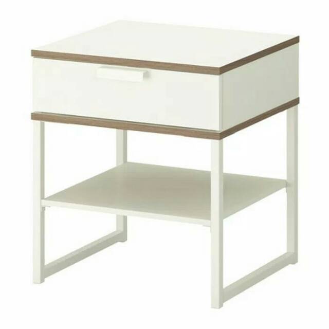 Trysil Ikea Meja Samping Tempat Tidur Putih Abu