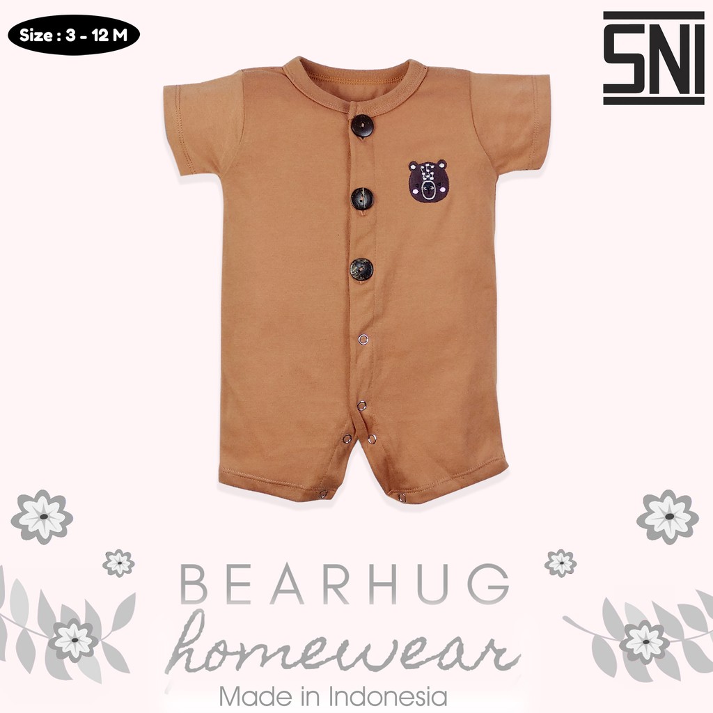 Bearhug Homewear Romper Bayi Laki-Laki Pendek HRX4 Embroidery 3-12 Bulan-5