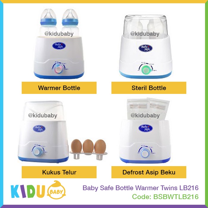 Baby Safe Bottle Warmer Twins LB216 Kidu Baby