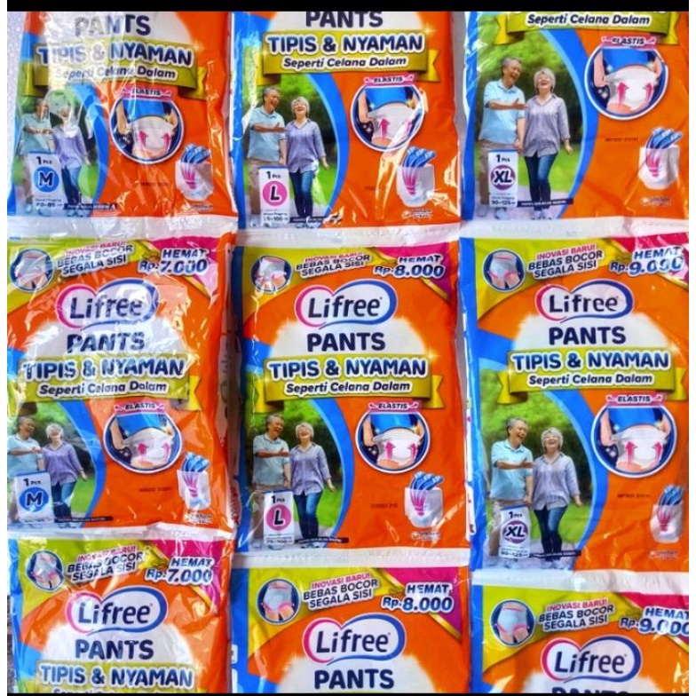 Lifree  Popok Celana Dewasa (M/L/XL/XXL) /48pcs/1 karton