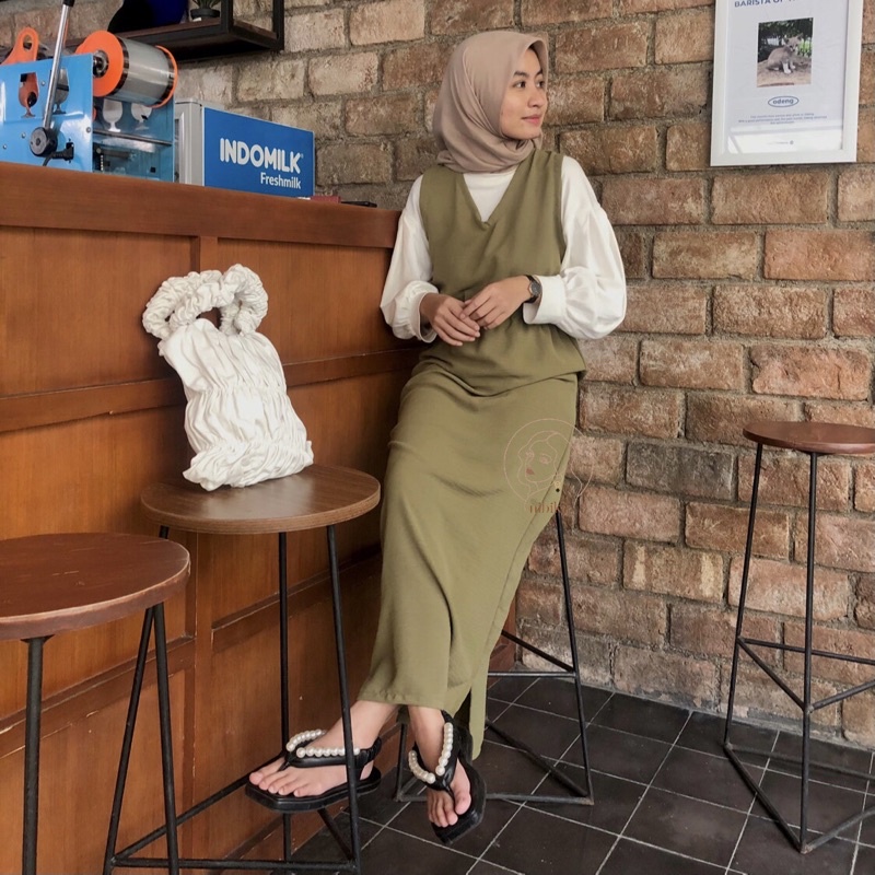 NIBIKU - Wrinkle Cotton Dress ( DRESS ONLY)