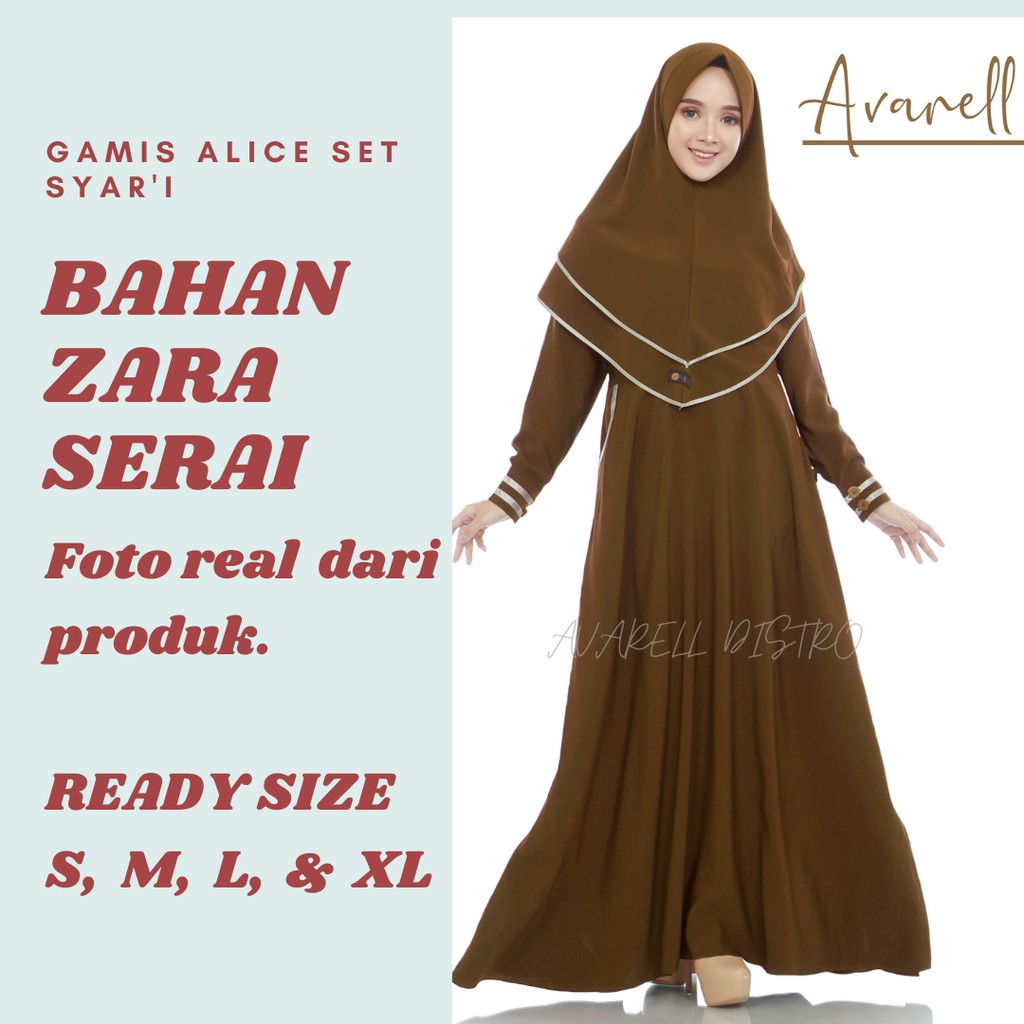 Gamis Dress Syari Fashion Muslim Murah Berkualitas Butik Baju Set Kerudung Panjang