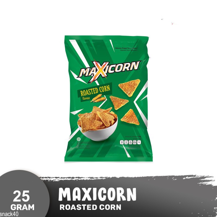 

Maxicorn Roasted Corn 25 Gr - Keripik Maxicorn roasted jagung 25 gram - Snack camilan - Makanan ringan