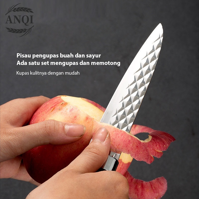 ANQI 1888 Knife Diamond Set 6 in 1 Stein Cookware Pisau Dapur Anti Lengket VS-1842
