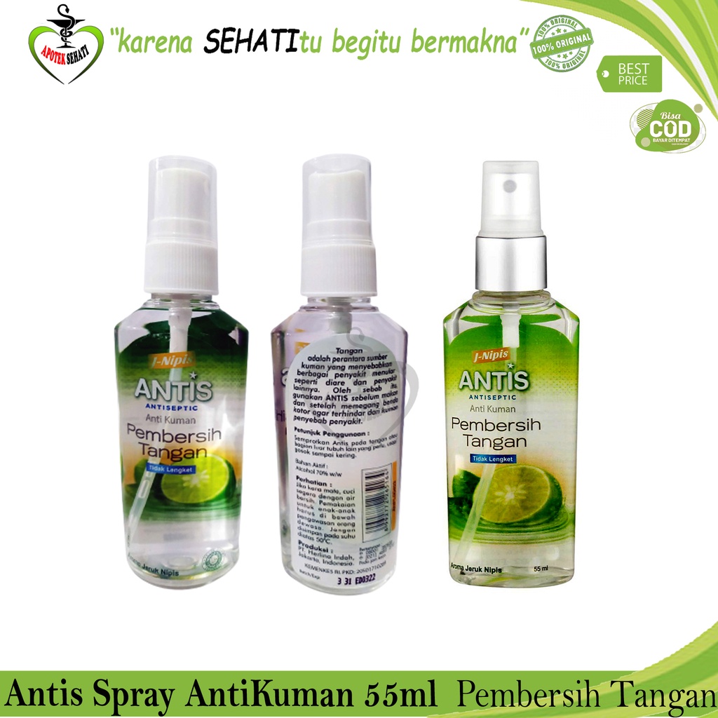 Antiseptik Antis Hand Sanitizer Spray 55ml Antikuman Antis Spray