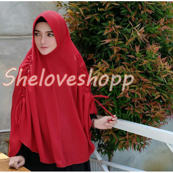 KHIMAR FATIMAH SERUT  KANAN  KIRI  JUMBO  SYARI PET ANTEM 