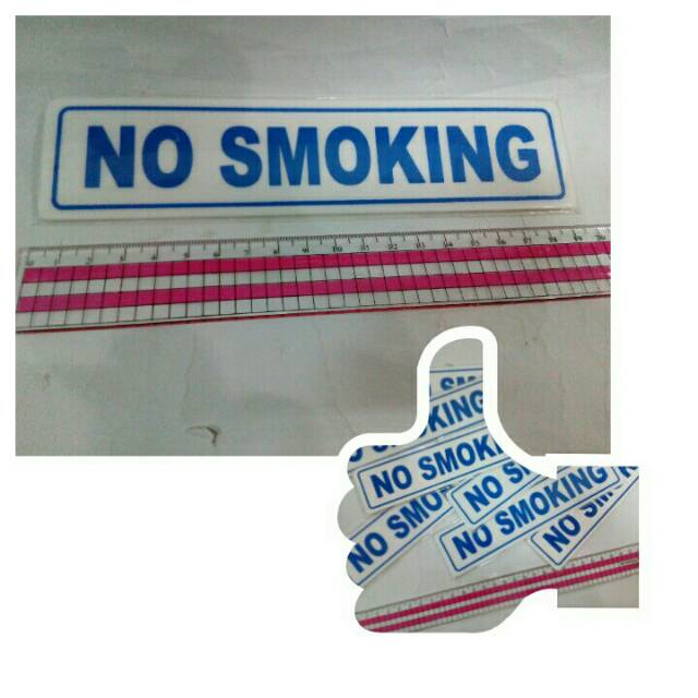  Sticker  tanda  NO SMOKING sign dengan gambar  DILARANG 