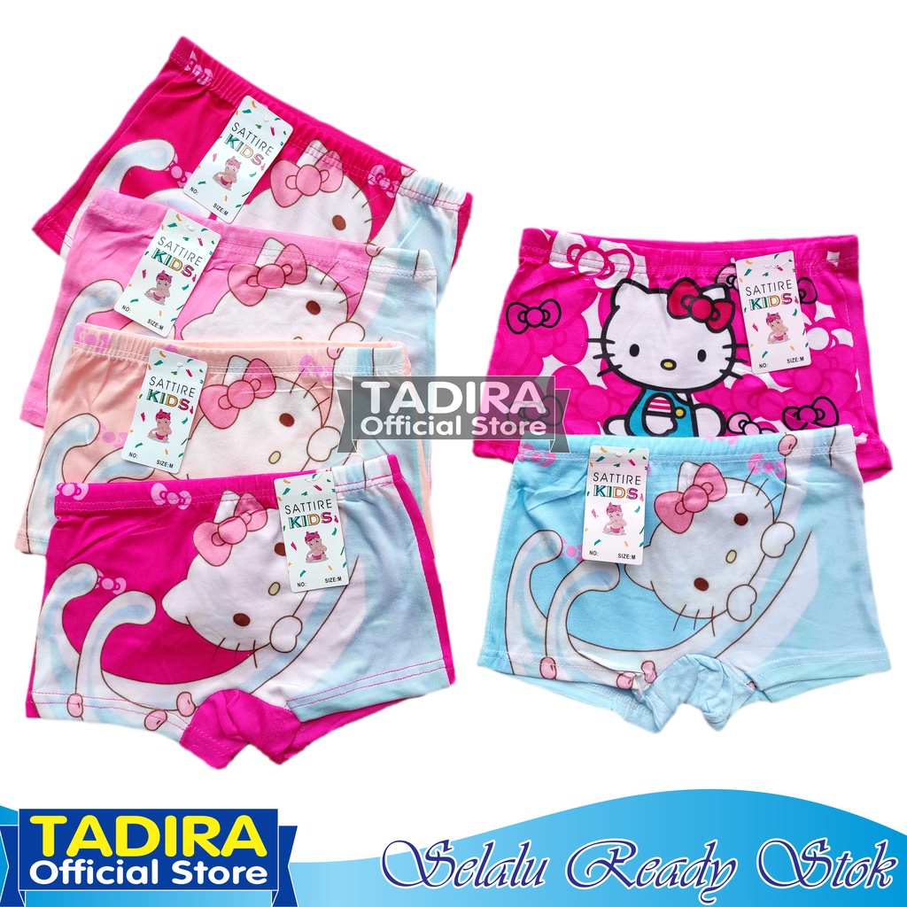 6 Pcs Celana Boxer Anak Perempuan Gambar Kartun Celana Dalam Boxer Karakter Bahan Super Lembut TADIRA