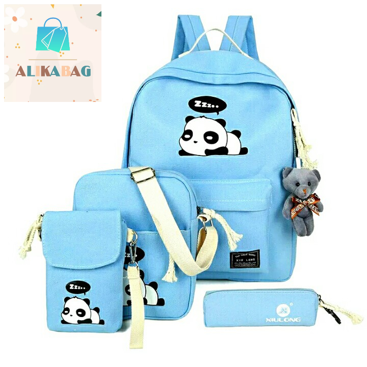 ALIKA BAG - Tas Ransel Anak Sekolah Krakter Multifungsi 3in1  Motif Panda