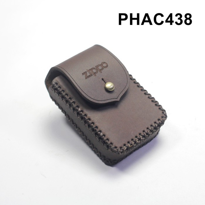 sarung zippo kulit asli anyam zippo lighter case coklat PHAC438