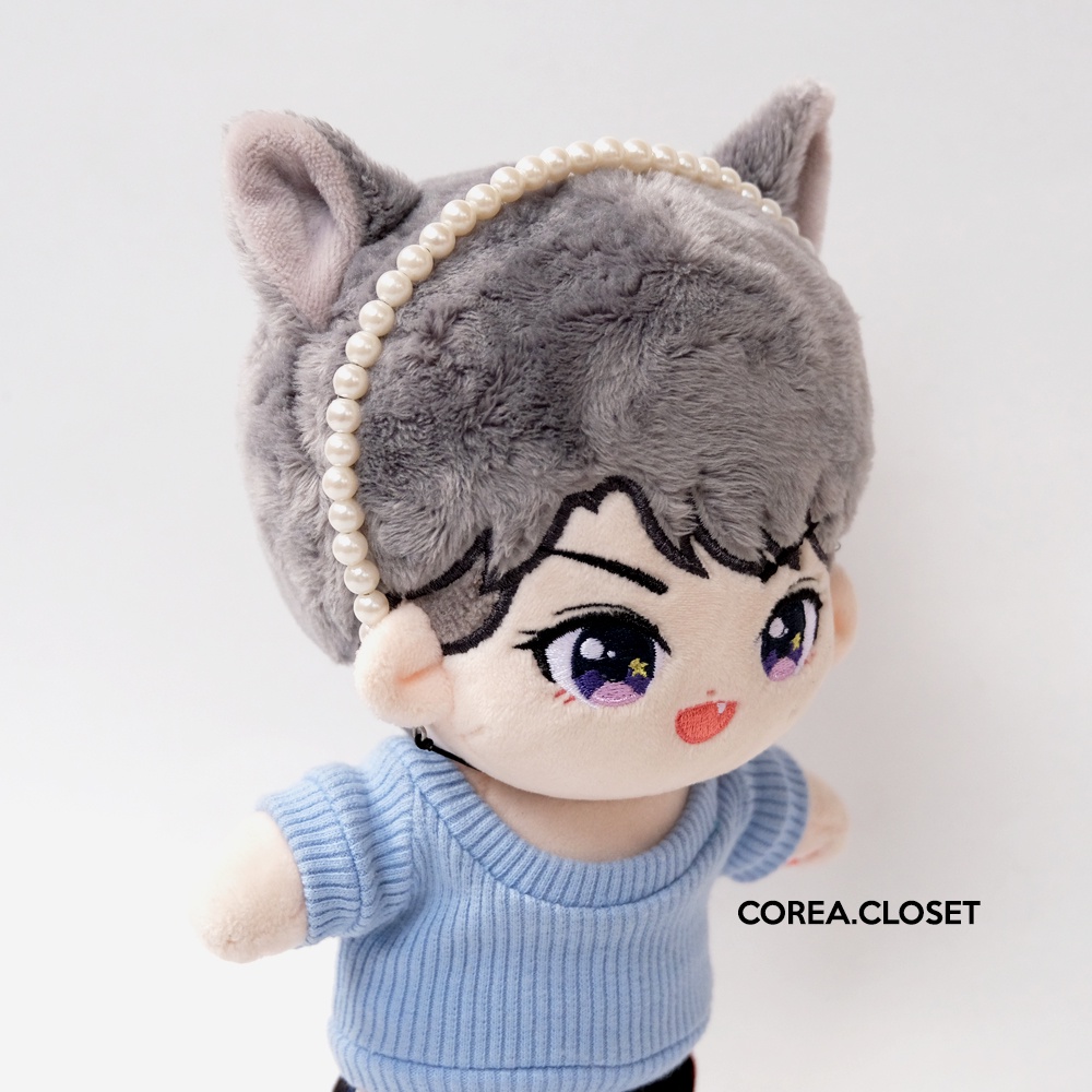 READY STOCK 20cm /  15cm / 10cm / denimalz  / labubu / Kpop doll Pearl headband - (aksesoris bando m