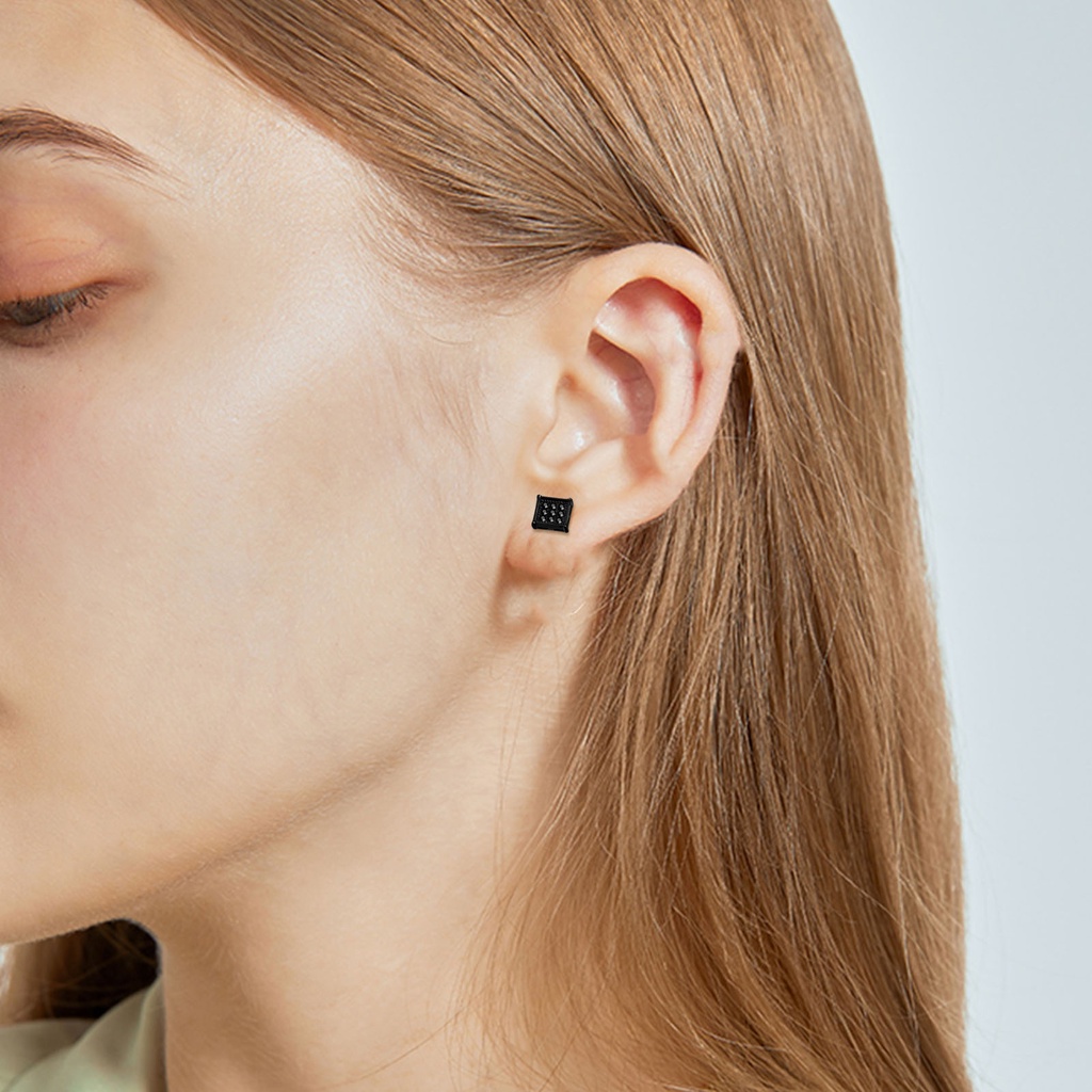 Hu Hu Hu Hu Hu Alat Bantu Pasang Kacamata♡ 1 Pasang Anting Stud Bentuk Persegi Bahan Stainless Steel Gaya Korea Untuk Pria