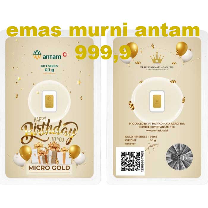 Emas Logam Mulia Antam 0.1Gram Asli