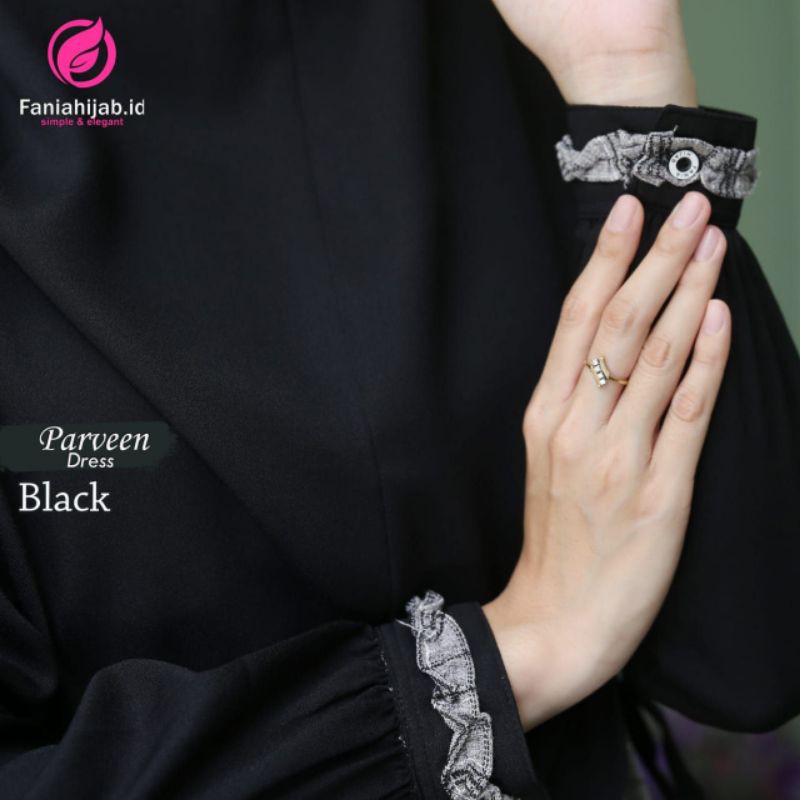 [Fania Hijab] Parveen Dress Gamis Motif Kotak Kotak