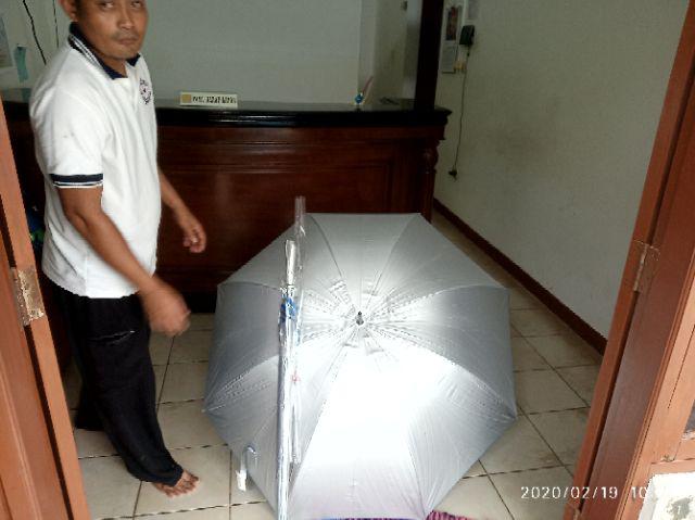 Payung Golf Silver Polos Panjang Jumbo Anti Uv