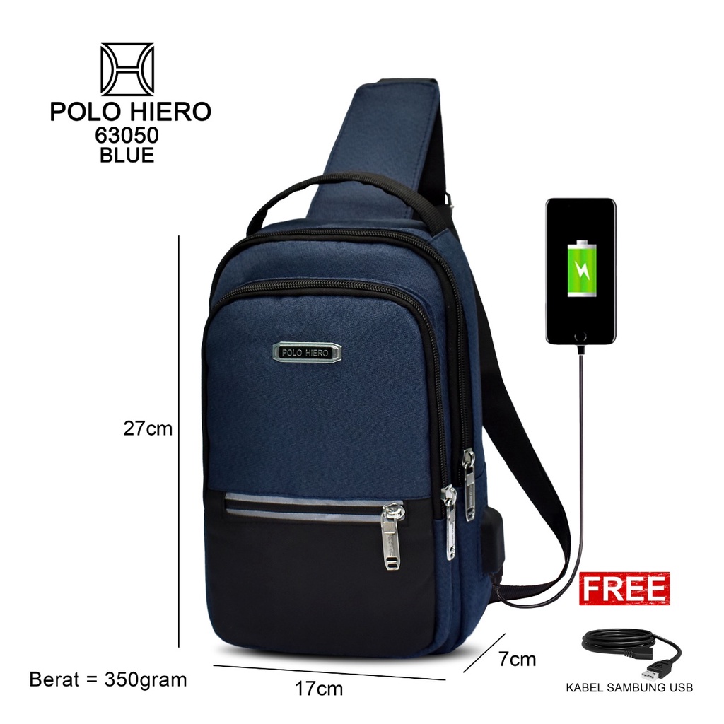 Tas Selempang Polo Hiero 63050 Tas Dada Cowok Tas Slingbag Tas Selampang Pria Tas Bahu