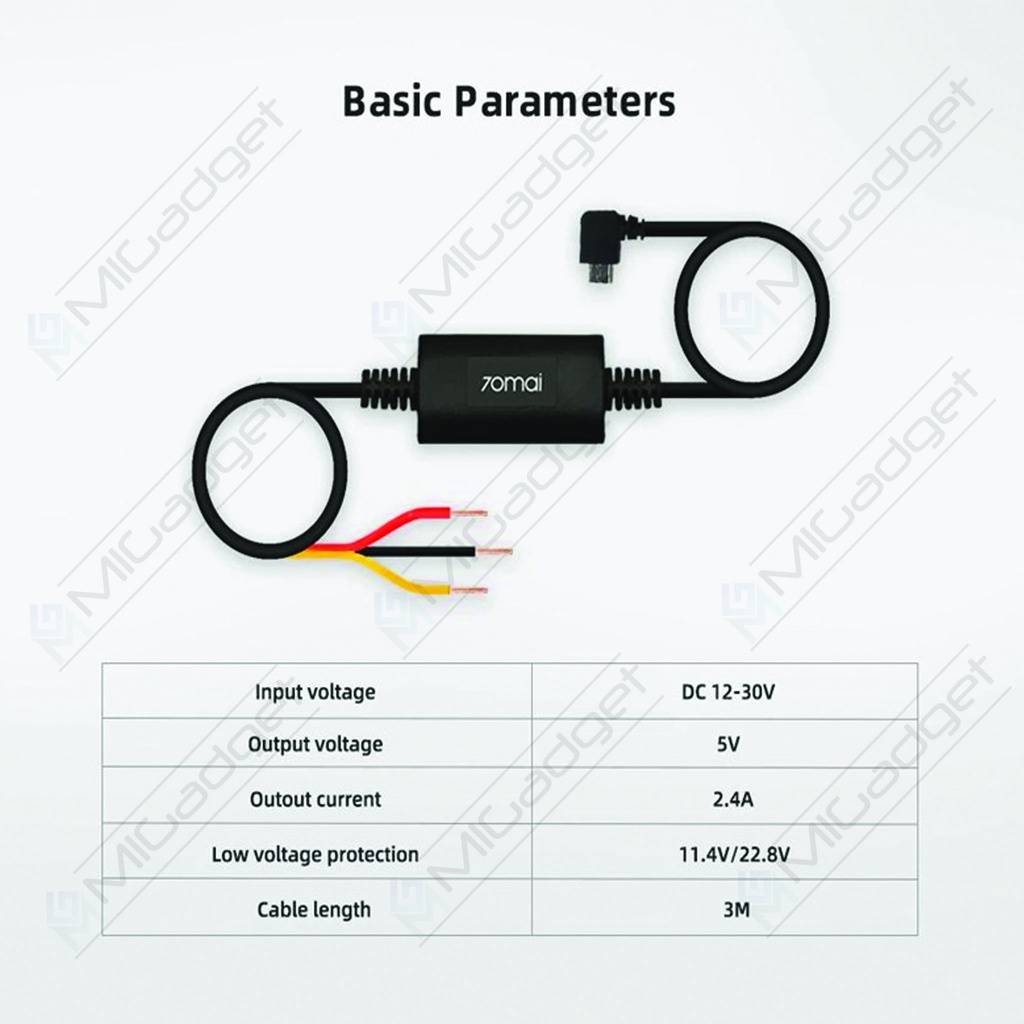 70Mai Hardwire Kit Hardware Kit 24H Parking Monitoring Kit