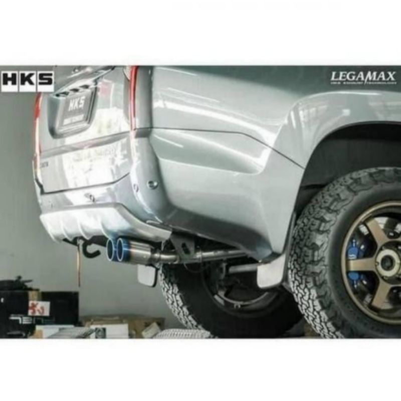 KNALPOT HKS PAJERO SPORT 2016 - 2022 UP TWIN  TITANIUM TIP ORI HKS JPN