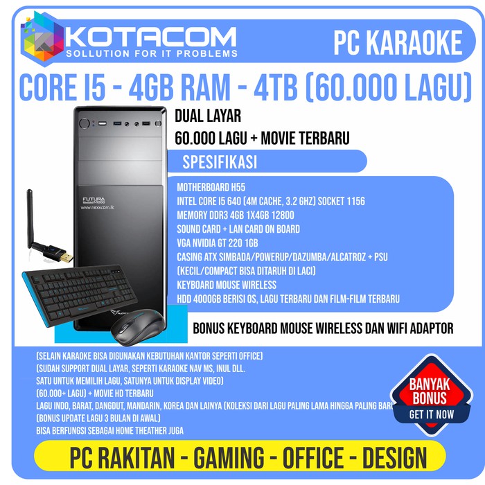 Update PC Rakitan Player Karaoke 4tb 60.000 Lagu Bukan Geisler Nakamichi Full Version