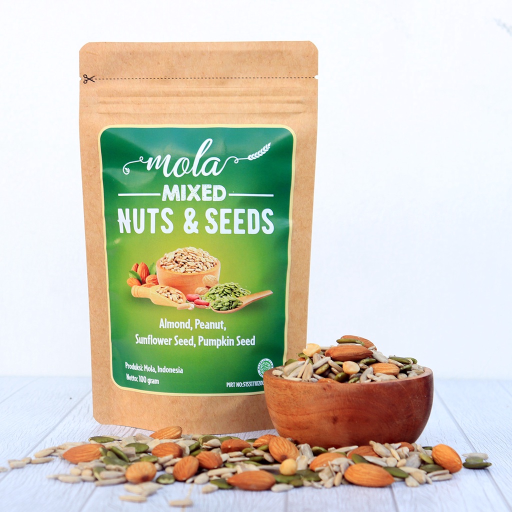 Mola Mixed Nuts &amp; Seeds, Mixed Dried Fruits, Mixed Nuts Seeds &amp; Dried Fruits Cemilan Enak dan Sehat