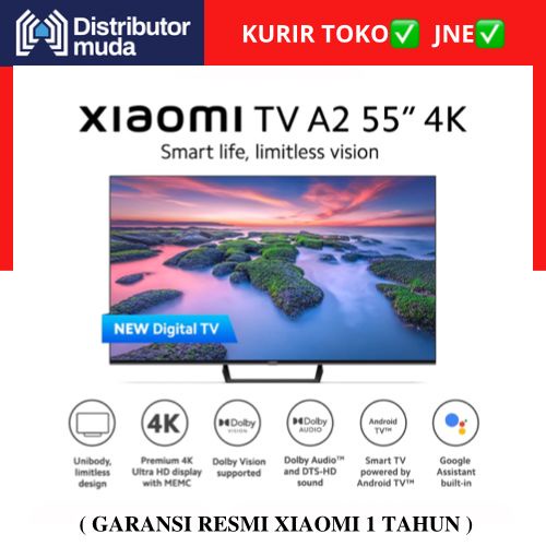 Xiaomi 55 Inch TV A2 4K UHD Digital TV -Android TV -Garansi Resmi 55A2