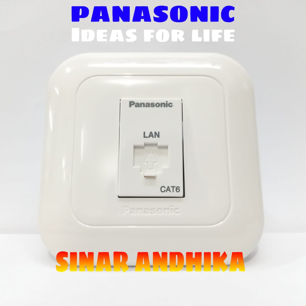 MODUL / JACK DATA CAT 6 + FRAME PUTIH PANASONIC WEJ 78019+WEJ 24886