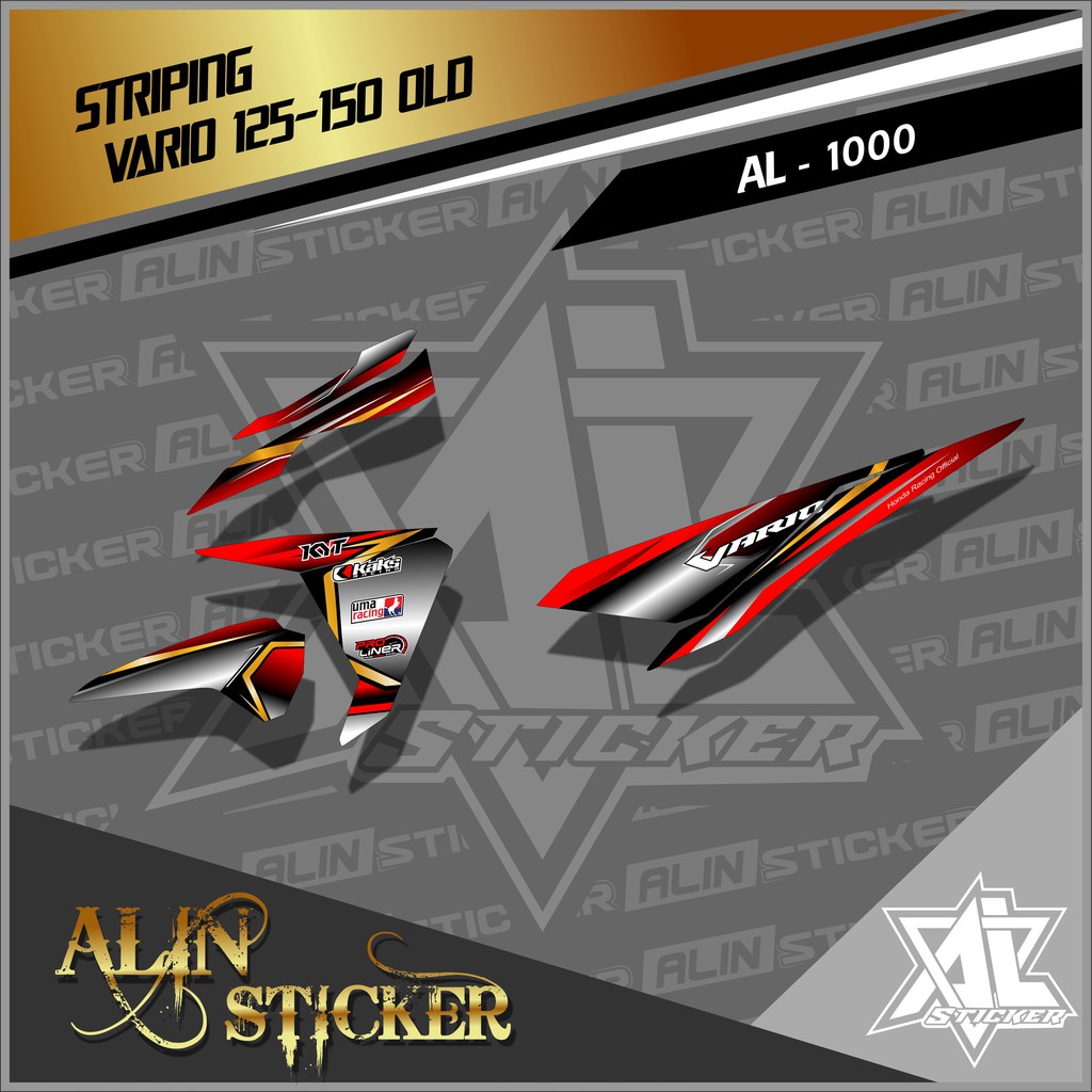 1000 (COD) STRIPING STICKER VARIO 125-150 OLD 2015-2017 DESAIN GOLD EMAS RACING SEMI FULL