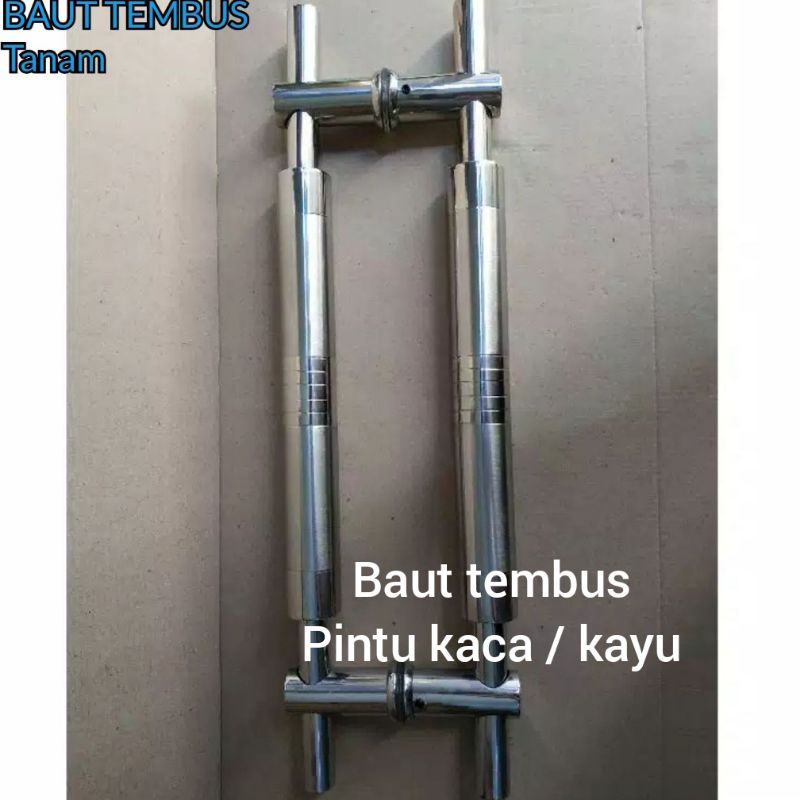 Baut Tembus &quot; Handel Pintu rumah 45cm stainless tembus kaca kayu