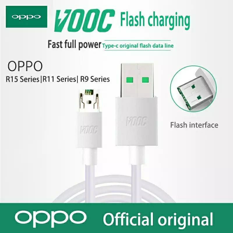 Kabel Data Oppo VOOC Fast Charging Original / Kabel Data Oppo Type C dan Mikro USB