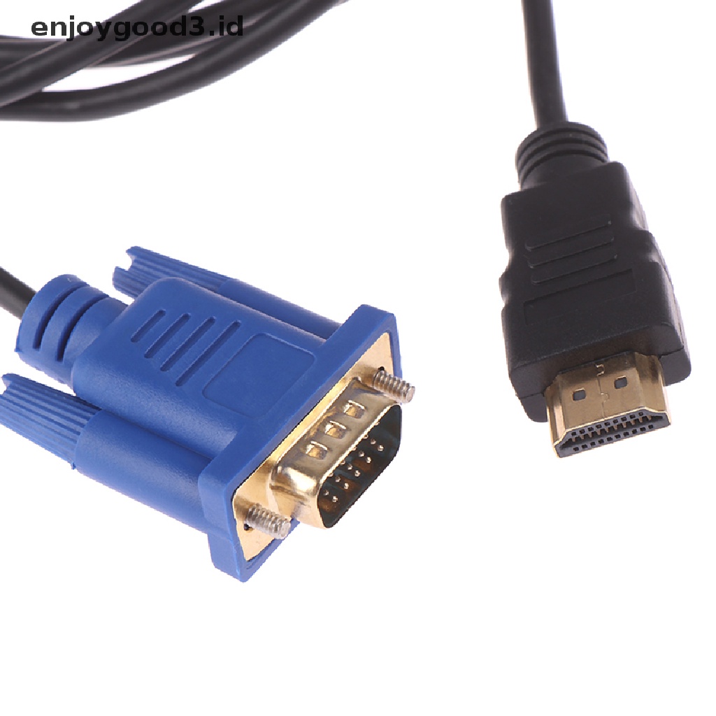 Kabel Adapter Hdmi Gold Male To Vga Hd-15 Male 15pin 1080p Panjang 6ft 1.8m