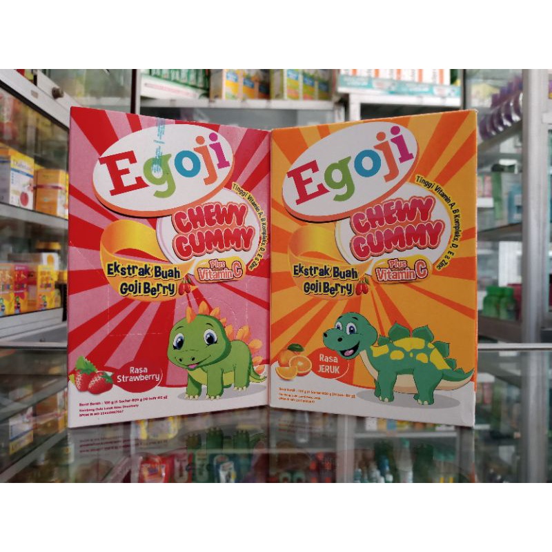 EGOJI CHEWY GUMMY | Plus Vitamin C Ekstrak Buah Gojiberry | Rasa Stawberry Dan Jeruk