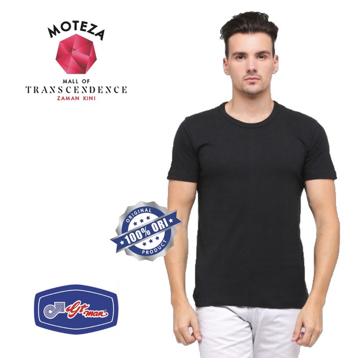 Kaos Dalam Oblong Pria T-Shirt - Round Neck / O Neck - GT Man GTS01 / GTS 01 - Putih / Hitam