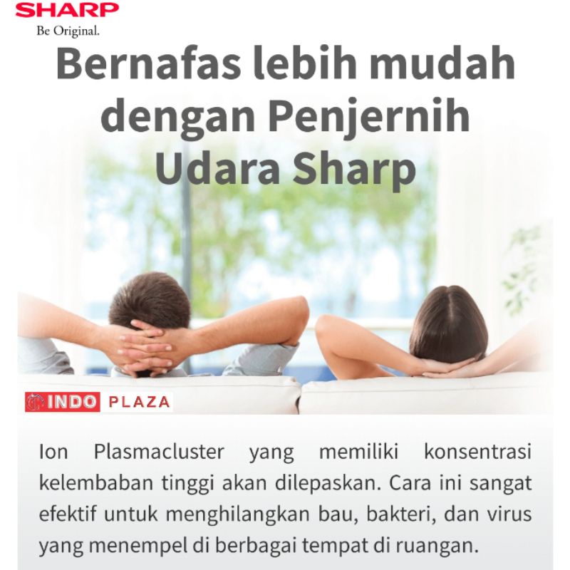 AIR PURIFIER SMART SHARP FP-J80Y-H Cakupan area 62 m2