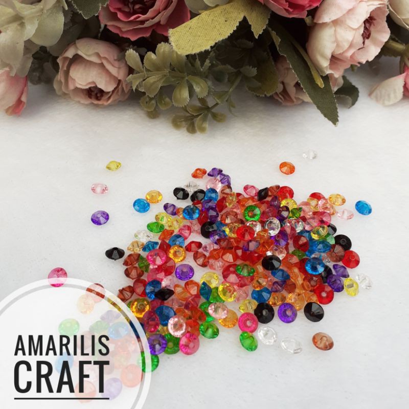 [20gr] Manik Bening Pipih Kecil Beads