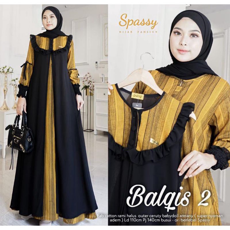 TERMURAH pakaian wanita busana muslim Balqis set dress ori by spassy baju kondangan gamis murah