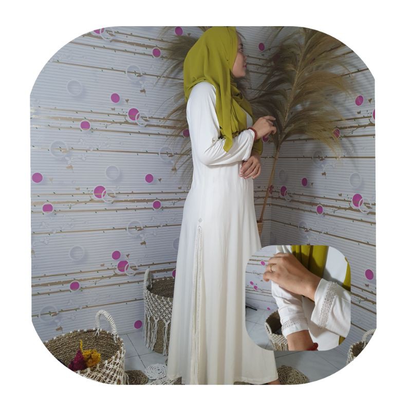 GAMIS JERSI/GAMIS PUTIH WANITA/GAMIS UMROH