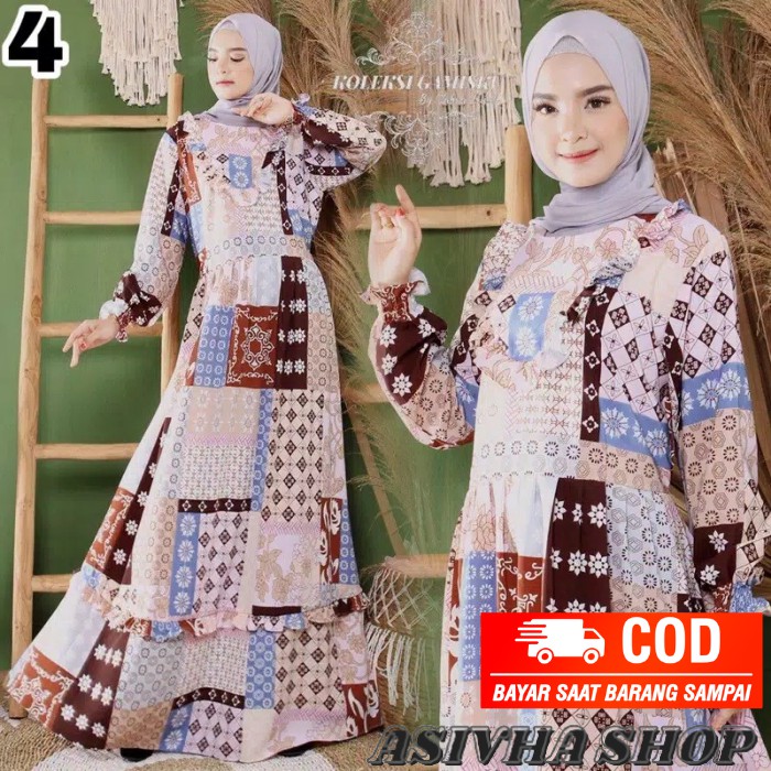 GAMIS SYARI NAURA SERIES 4 BAHAN WOLFIS LUX