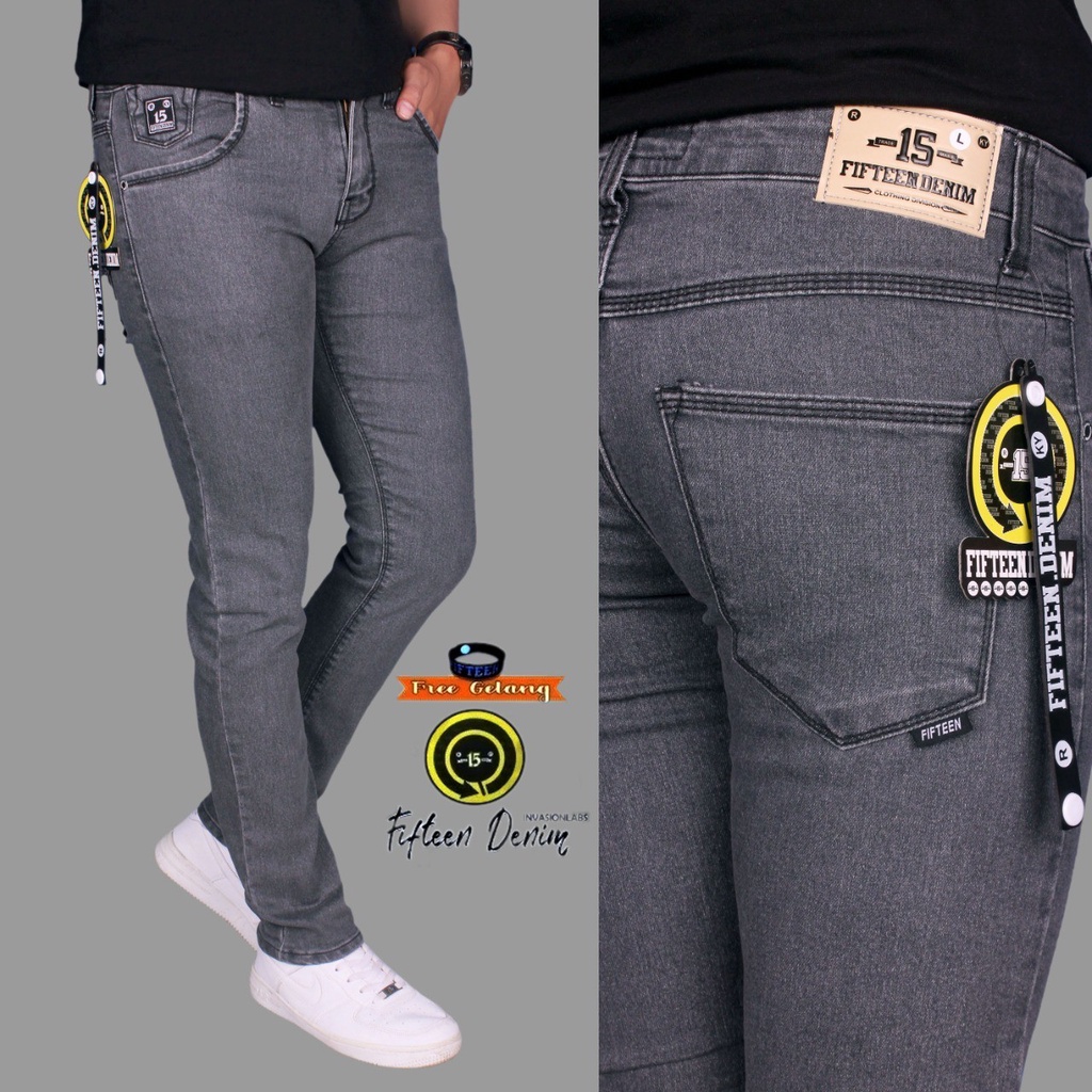 Celana Jeans Fifteen Denim / Celana Jeans Pria Slimfit / Celana Jeans Ngaret