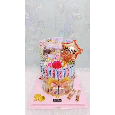 

Money cake tema flower