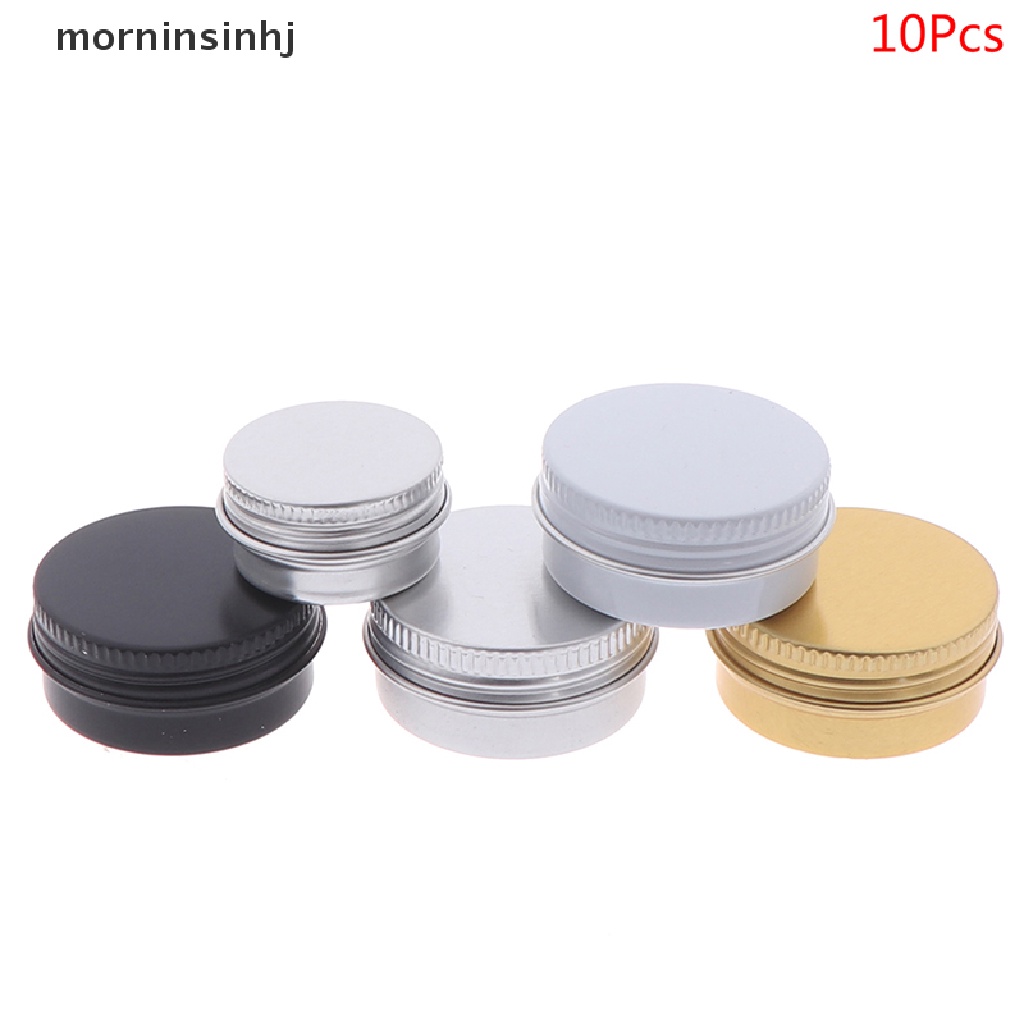 Mornin 10pcs Pot Kosong Bahan Aluminum Untuk Lip Balmwaxkosmetik