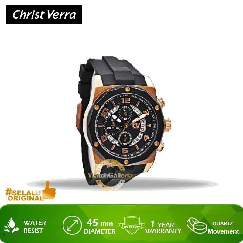Jam Tangan Christ Verra CV C71177G-38 BLK Original Murah