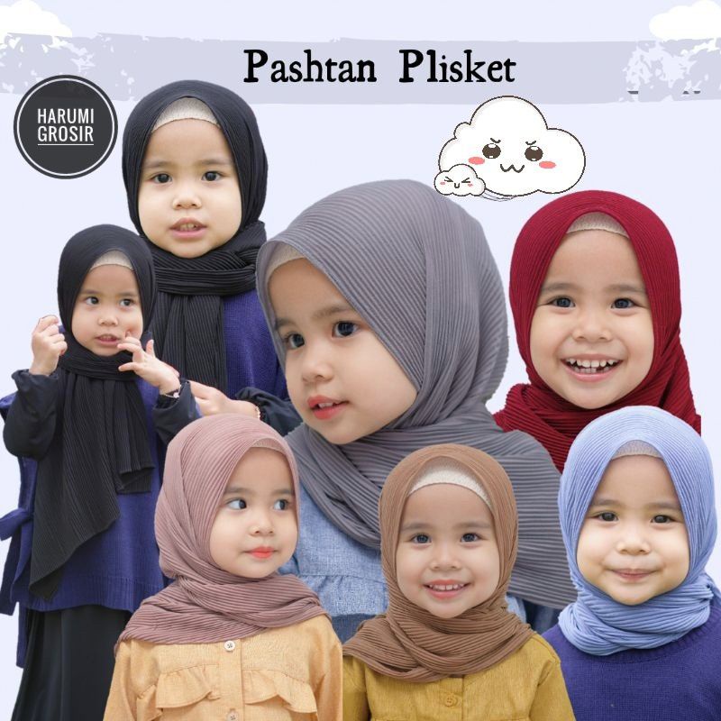 PASHMINA PLISKET ANAK PEREMPUAN / HIJAB PLISKET MURAH