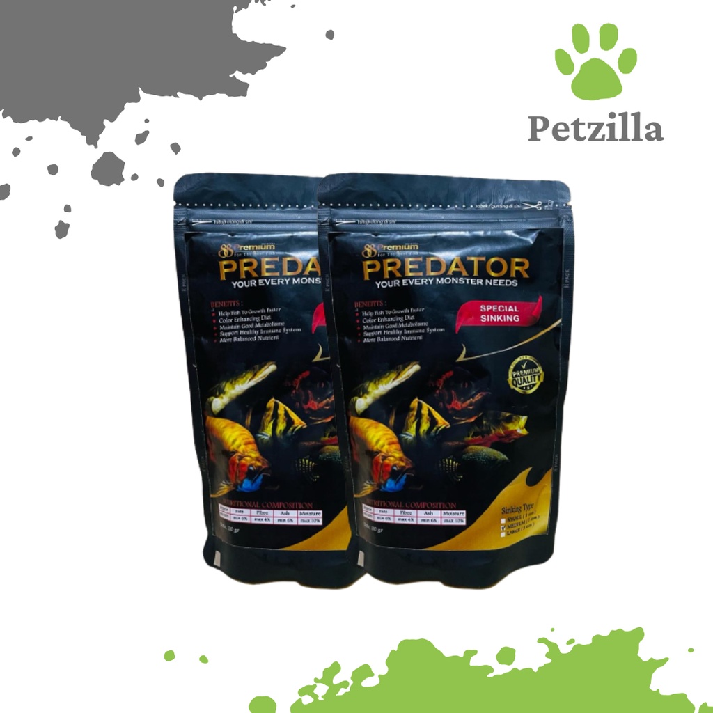 Pelet Makanan Pakan Ikan Hias Premium Predator Sinking Channa Oscar PBAS PBASS M 2mm