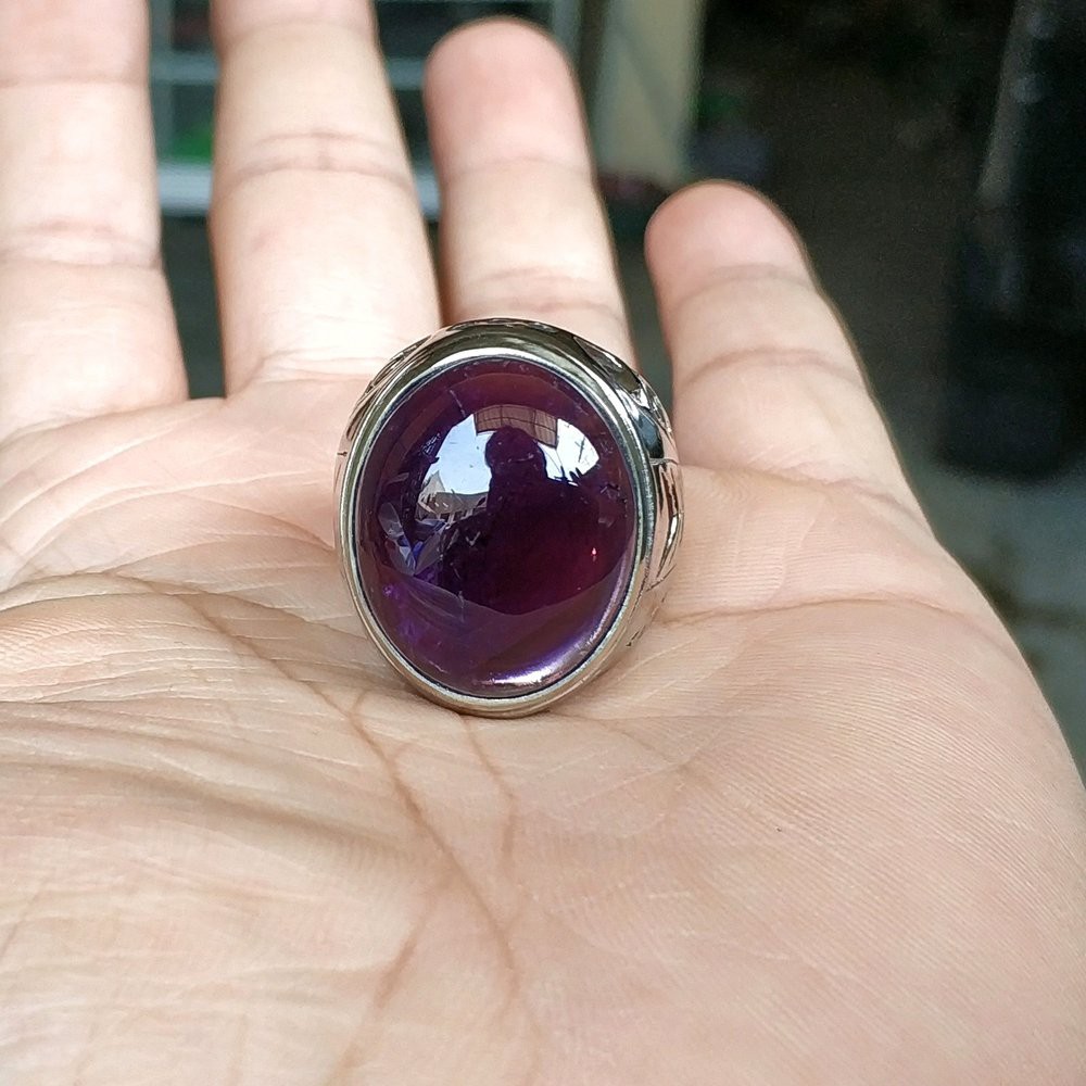 CINCIN BATU AKIK NATURAL KECUBUNG WULUNG BIG SIZE