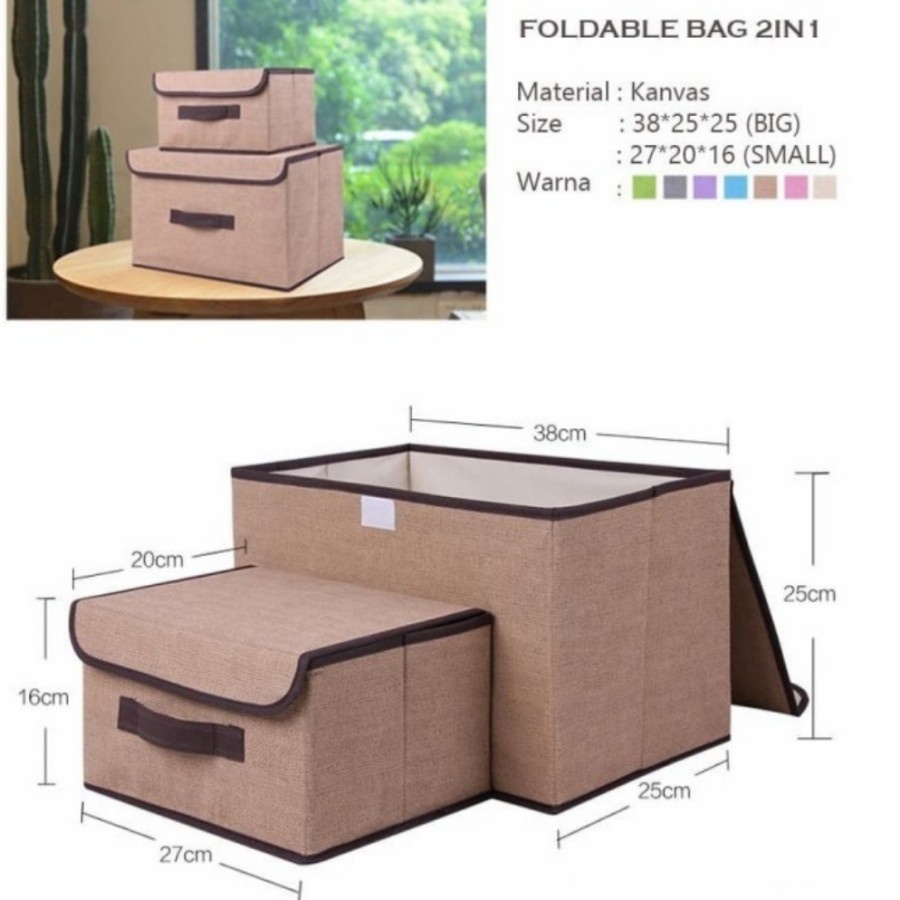 Storage Box 2 in 1 Tempat Penyimpanan Pakaian Selimut Organizer Rumah