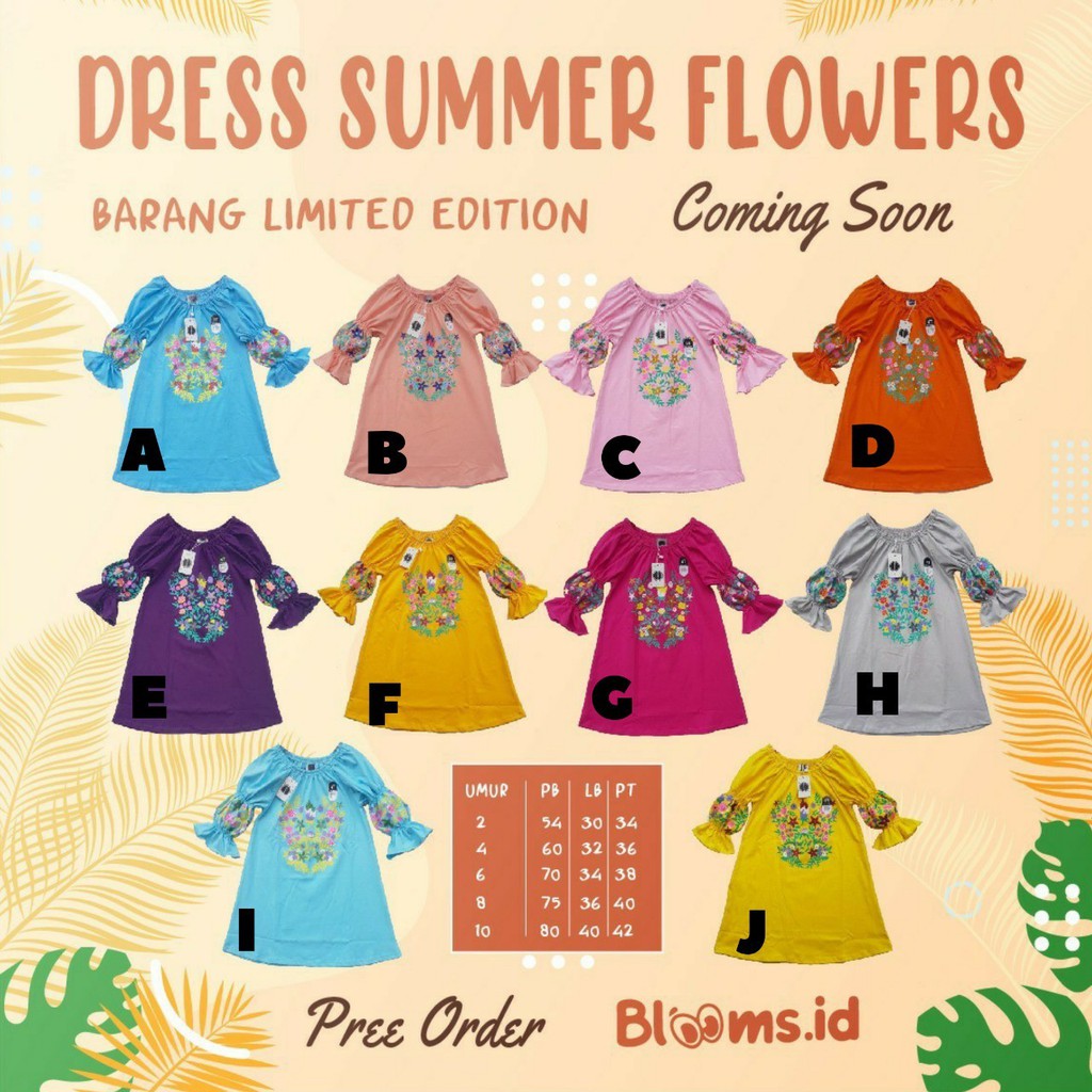 (BISA COD) dress summer bloom anak / dress gaun anak perempuan / dress bloom anak
